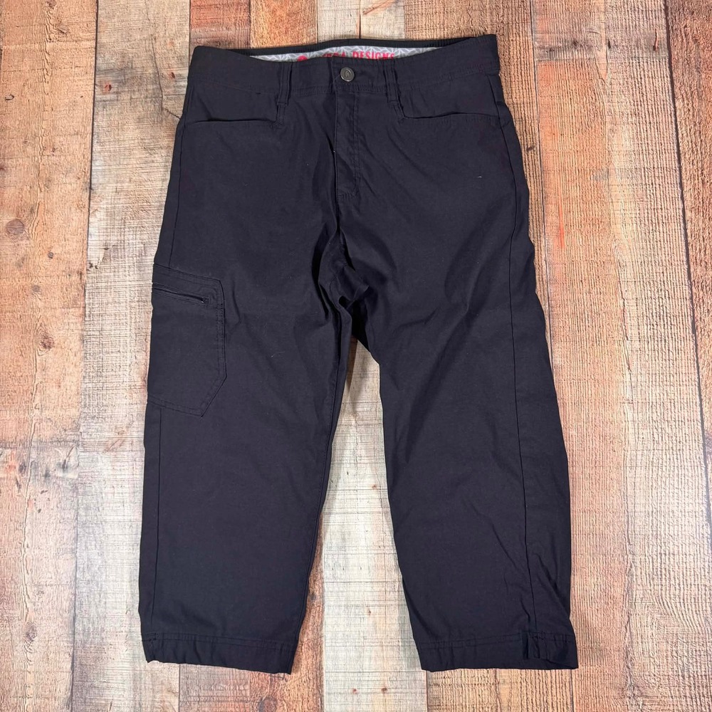 Sierra Designs Hiking Capri Pants Womens 8 Black Cargo Outdoor Gorpcore Active